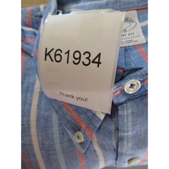 Brooks Brothers Shirt Large Linen Regent Fit Original Polo Striped - Picture 10 of 10